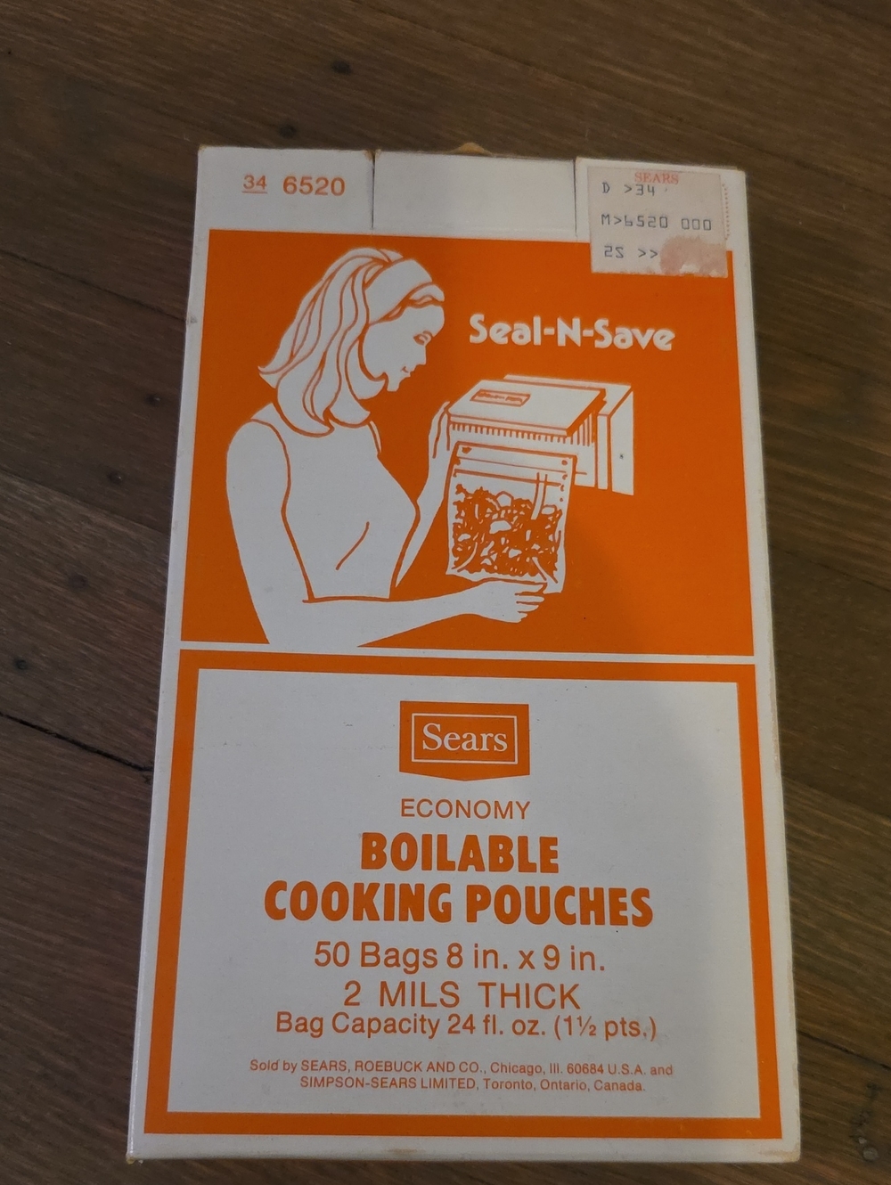 Sears Vintage 1970's Seal-N-Save Boilable Cooking Pouches